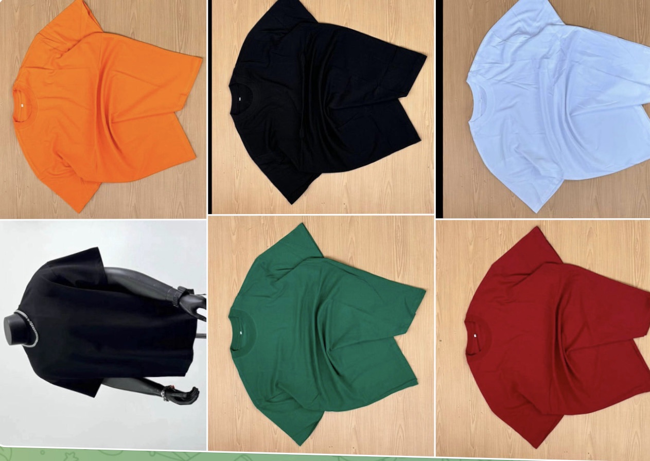 Crew neck plain tees 5pcs