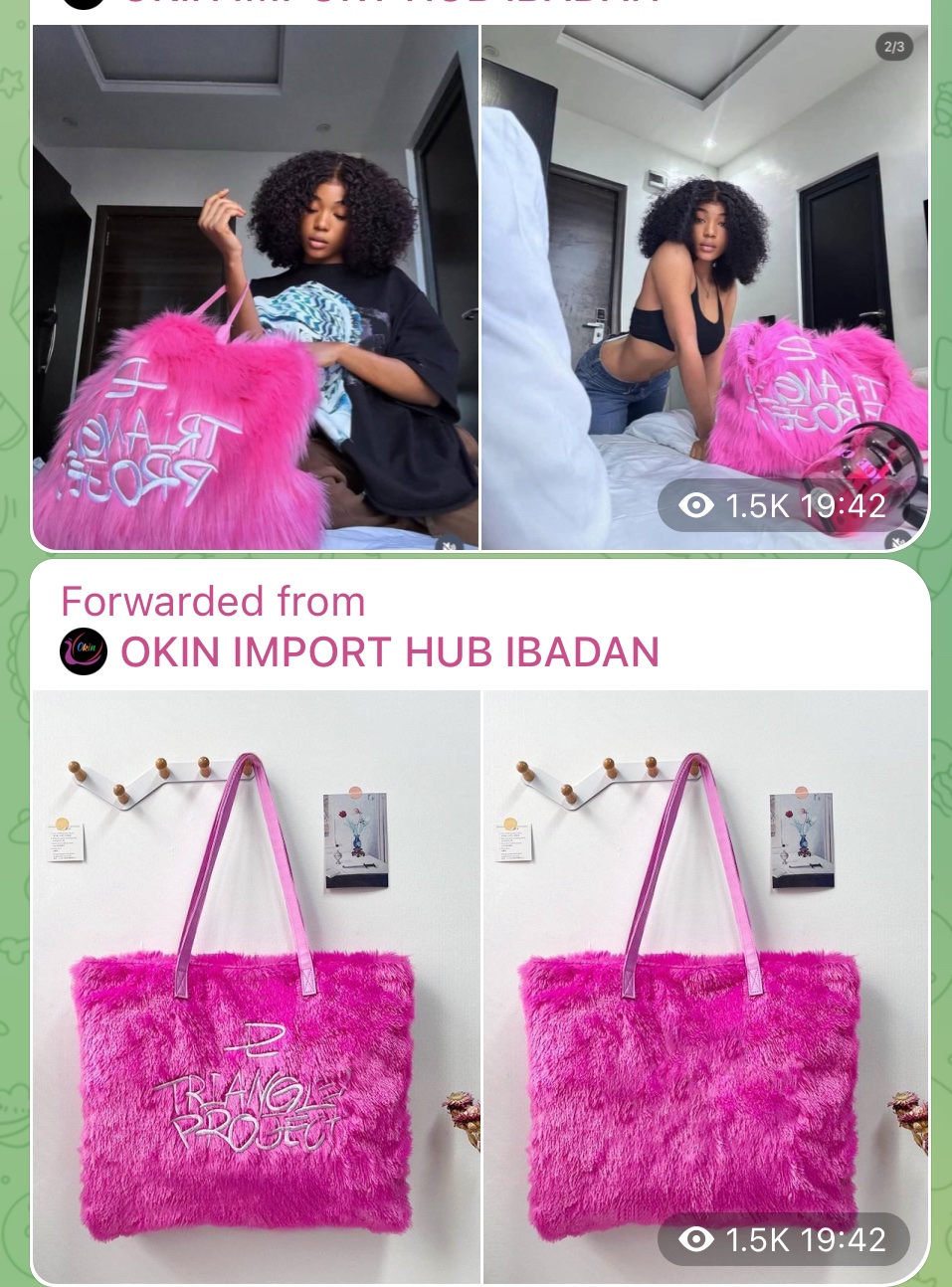 Project tri pink tote bag