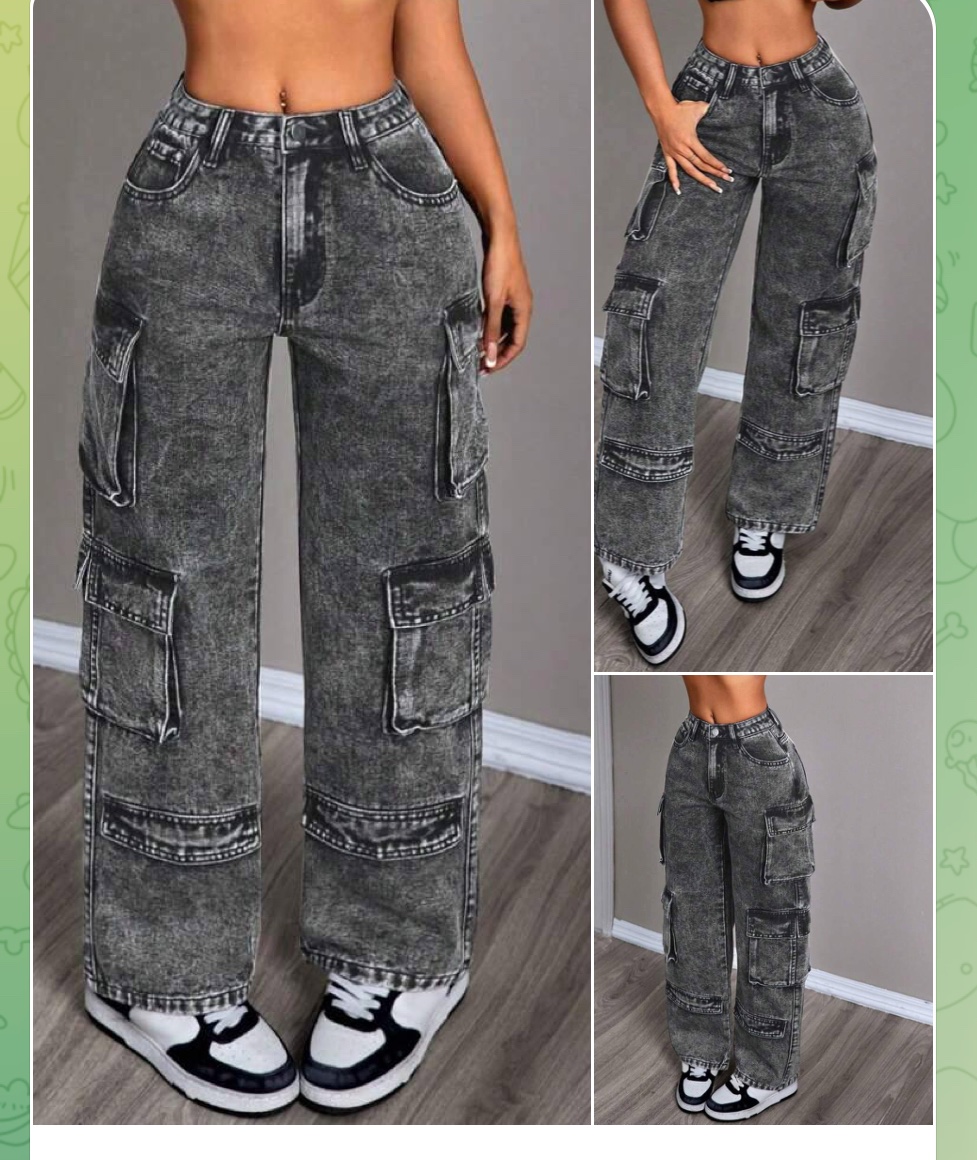 Multiple pocket grey  jean (discount on 5pcs)