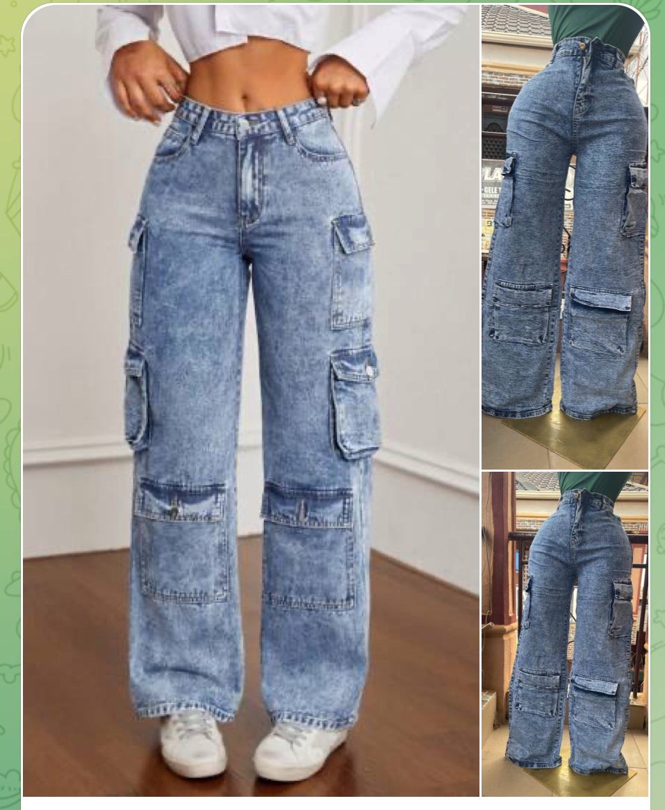Blue pocket jean 5pcs set