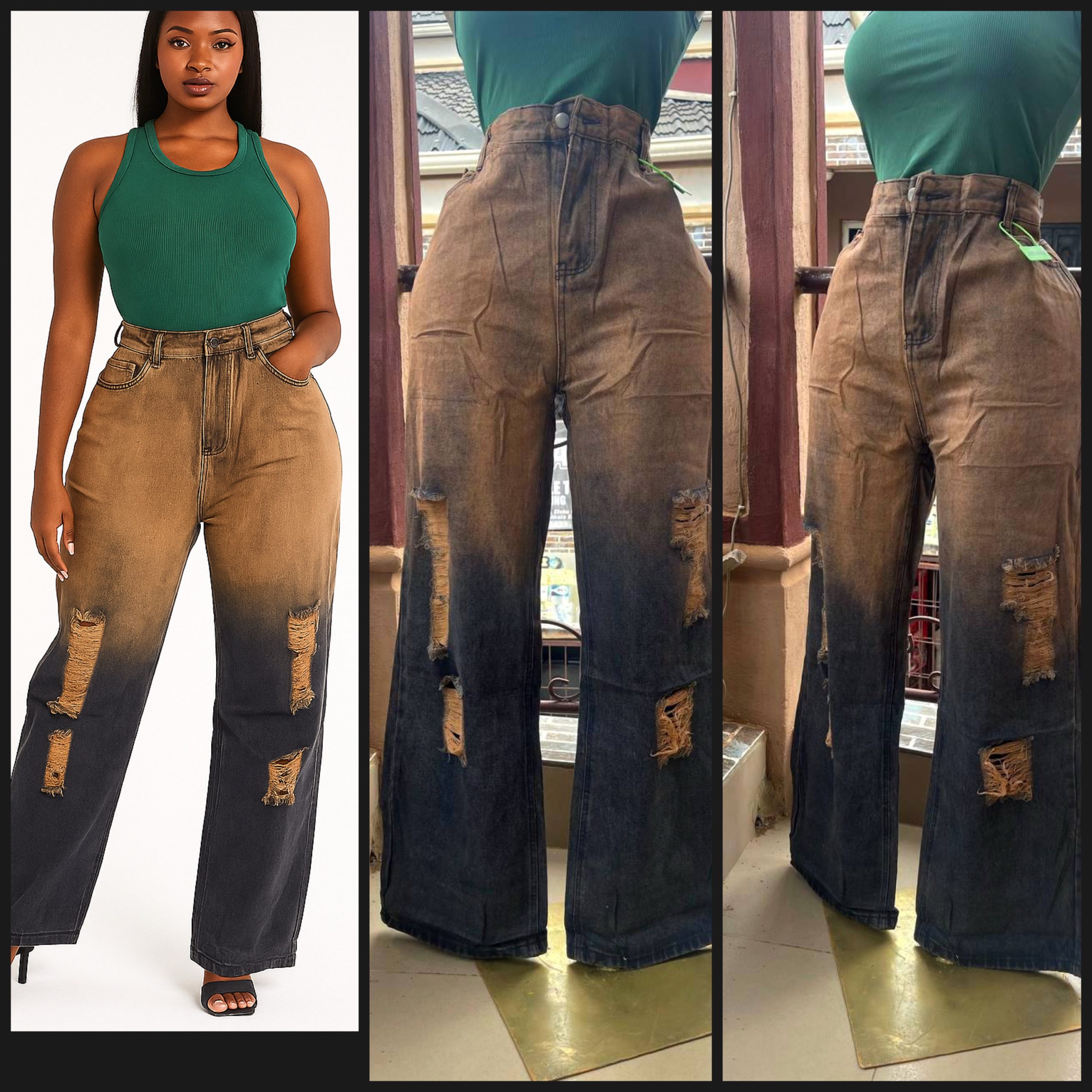 Two shade jean 3pcs set