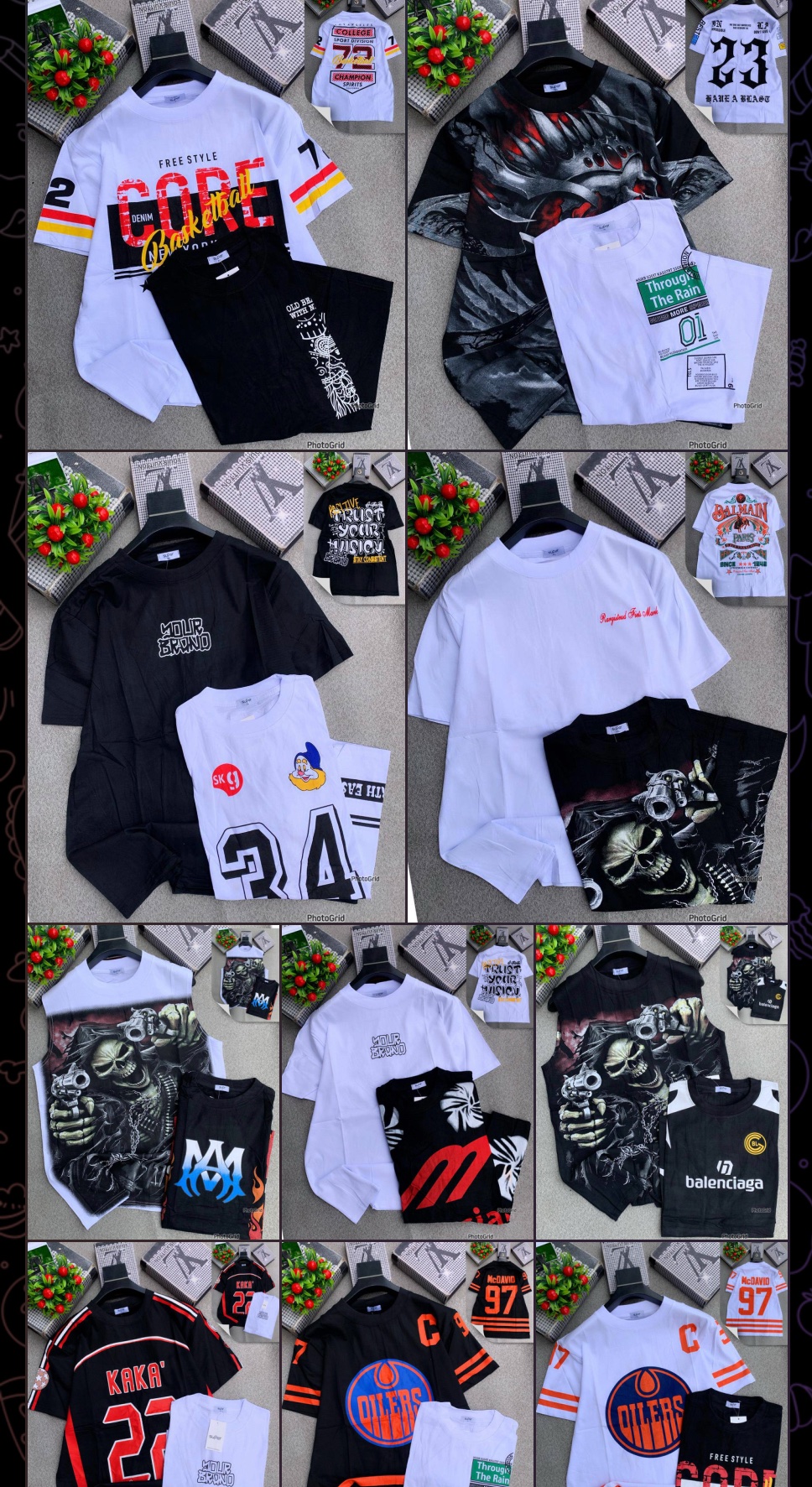 graphic X jersey tees 5pcs set