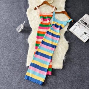 Stripe gown 5pcs  set