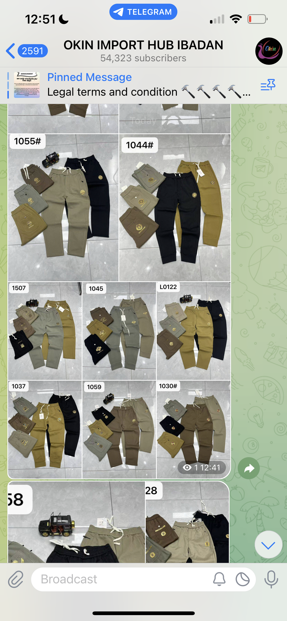 MEN stock trouser 10pcs set