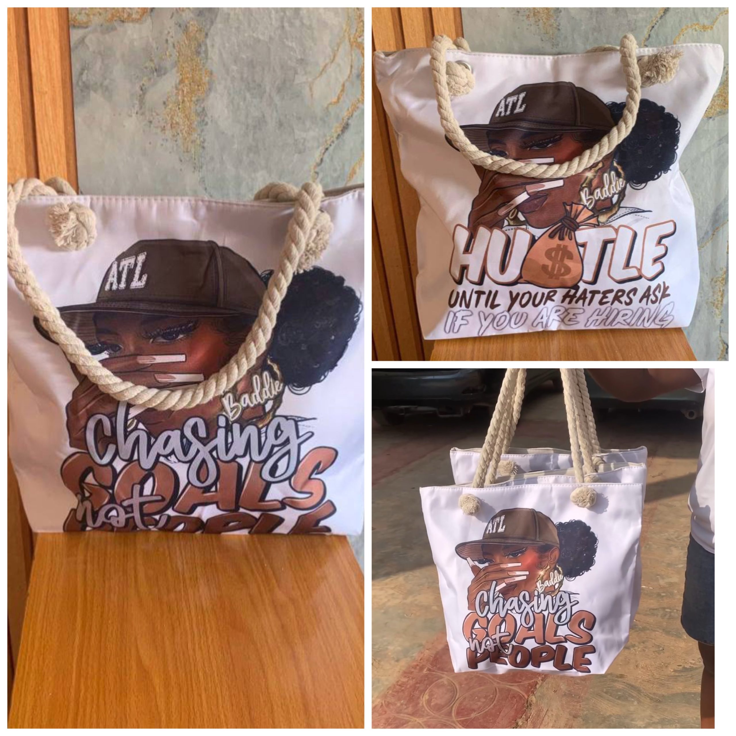 Chasing goal and hustling  tote bag 5pcs