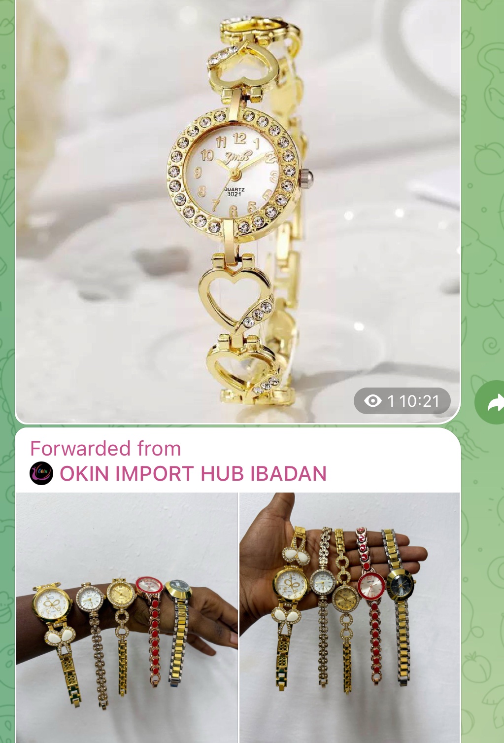 Shell chain wristwatch 5pcs