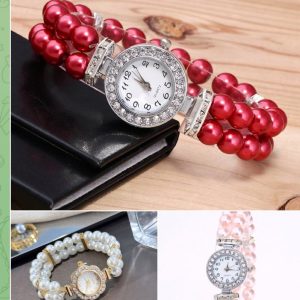 Beaded wristwatch 5pcs set