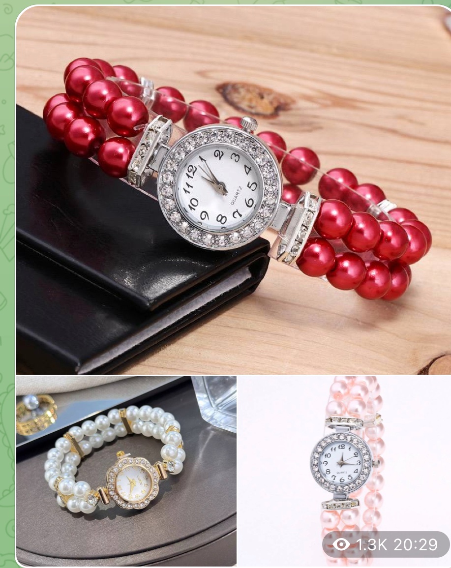 Beaded wristwatch 5pcs set