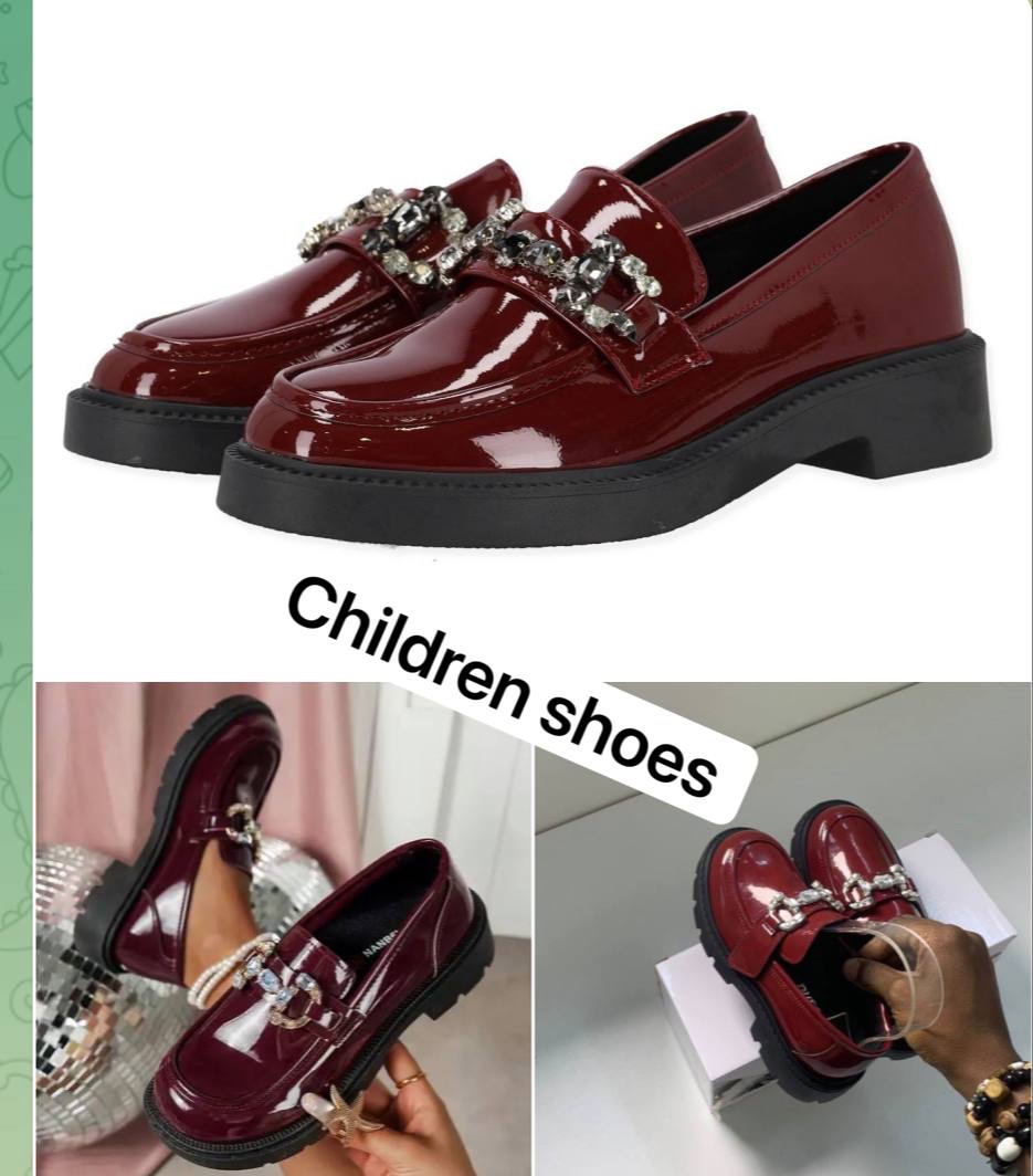 Burgundy Gucci shoe (children ) 2pcs