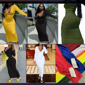 V long Ladies gown 3pcs