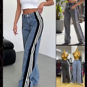 Stripe jean 3pcs set